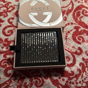Gucci Bamboo Silver Compact Mirror New in Box!